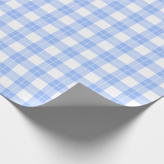 Cute Light Blue Plaid Simple Classic  Geschenkpapier (Ecke)