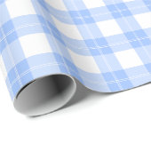 Cute Light Blue Plaid Simple Classic Geschenkpapier (Rolleneckpunkt)