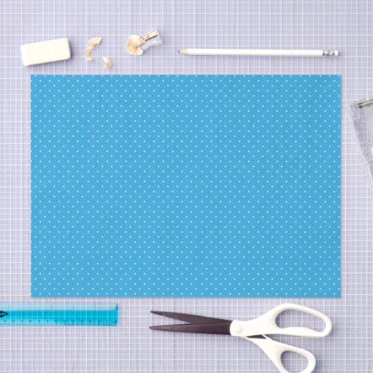 Cute Light Blue Polka Dot Pattern Seidenpapier (Handwerk)