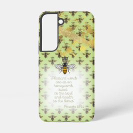 Cute Lime Green Gold Bee Matrix Faith Queen Bee Samsung Galaxy Hülle
