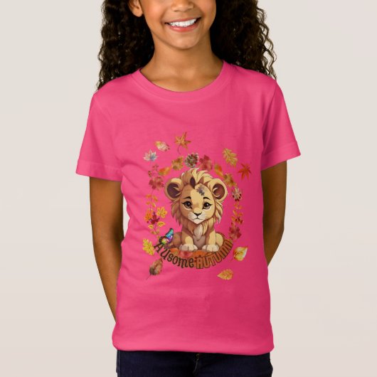 Cute Lion “Ausome Autumn” Design – Fall Autism  T-Shirt (Vorderseite)