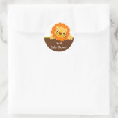 Cute Lion Baby Showaufkleber Runder Aufkleber (Tasche)
