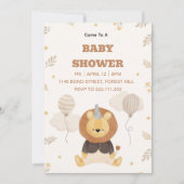 Cute Lion Baby Shower Invitation | Neutral Safari  Einladung (Vorderseite)