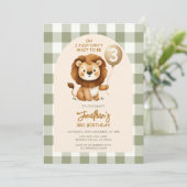 Cute Lion Birthday Safari Animals Party Balloon Einladung (Stehend Vorderseite)