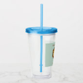 Cute lion blue pattern birthday acryltrinkbecher (Rechts)