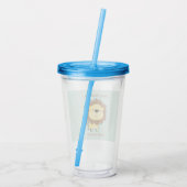Cute lion blue pattern birthday acryltrinkbecher (Rückseite)