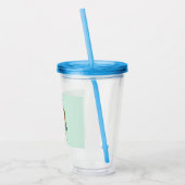 Cute lion blue pattern birthday acryltrinkbecher (Links)