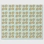 Cute lion blue pattern birthday geschenkpapier (Flach)