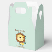 Cute lion blue pattern birthday geschenkschachtel (Geöffnet)