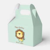 Cute lion blue pattern birthday geschenkschachtel (Vorderseite)