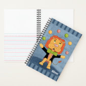 Cute Lion Juggler Kid Personalized Spiral Notebook Notizblock (Innen)
