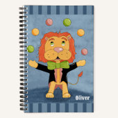Cute Lion Juggler Kid Personalized Spiral Notebook Notizblock (Vorderseite)