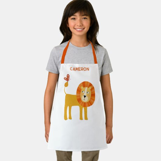 Cute Lion Personalized Name Schürze (Insitu)
