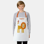 Cute Lion Personalized Name Schürze (Getragen)