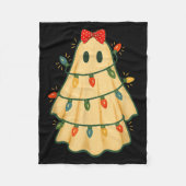 Cute Lit Ghost Christmas Tree Funny Gift Halloween Fleecedecke (Vorderseite)