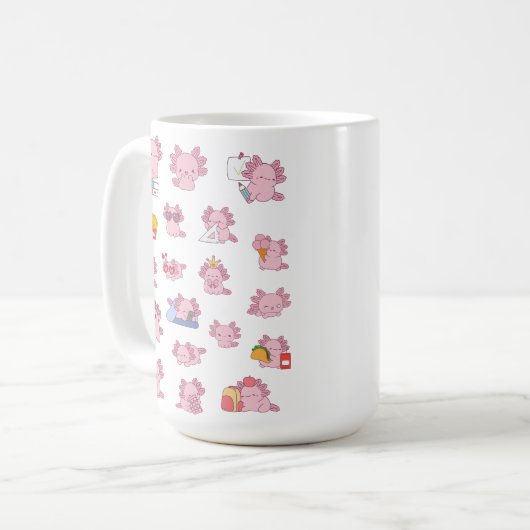 Cute Little Axolotls School Coffee Tea Mug Kaffeetasse (Vorderseite Links)