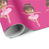 Cute Little Ballerina Girl Custom Kids Photo Geschenkpapier (Rolleneckpunkt)