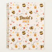 Cute little bees and daisy flowers pattern planner planer (Vorderseite)