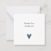 Cute Little Blue Heart Thank You Card Mitteilungskarte (Vorderseite)