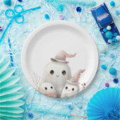 cute little boo girl First Halloween Baby shower Pappteller (Party)