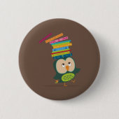Cute little book owl button (Vorderseite)