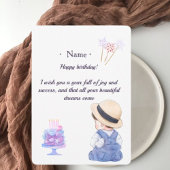 Cute Little Boy Personalized Birthday Card for Son Dankeskarte