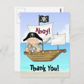 Cute Little Buccaneer Baby Boy Pirat Thank You Postkarte (Vorne/Hinten)