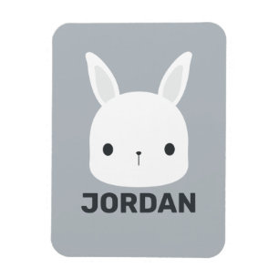 Cute Little Bunny Rabbit with Personalized Name Magnet