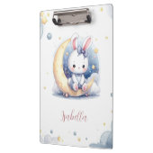 cute little bunny sitting on the moon  klemmbrett (Links)