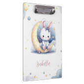cute little bunny sitting on the moon  klemmbrett (Rechts)
