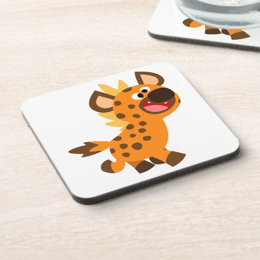 Cute Little Cartoon Hyena Coasters Set Getränkeuntersetzer (Linke Seite)