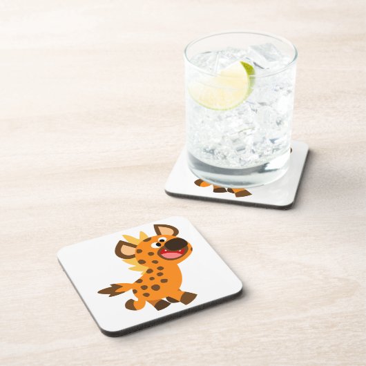 Cute Little Cartoon Hyena Coasters Set Getränkeuntersetzer (Rechte Seite)