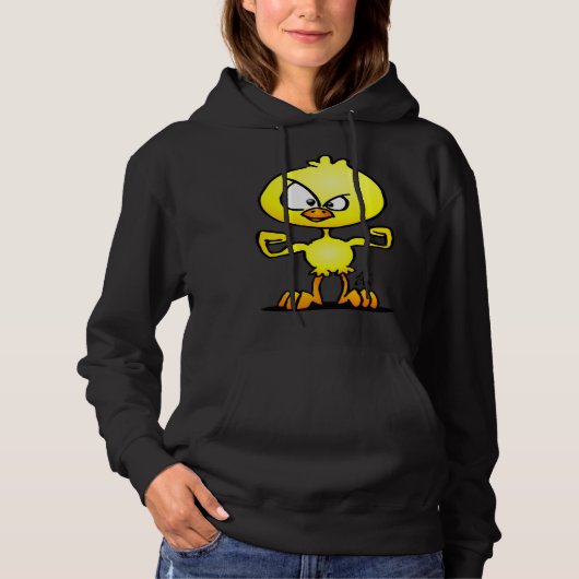 Cute Little Chick Showing Off Its Muscles Hoodie (Vorderseite)