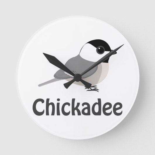 Cute little Chickadee Runde Wanduhr (Vorderseite)