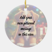 Cute Little Christmas Puppy Keramik Ornament (Hinten)