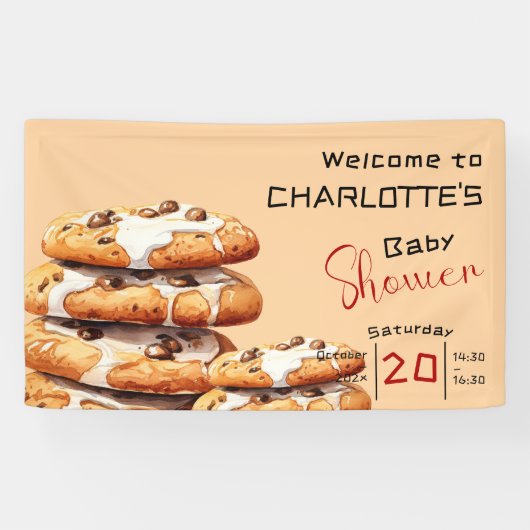 Cute Little Cookie Baby Shower Banner (Horizontal)