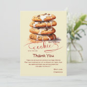 Cute Little Cookie Baby Shower Dankeskarte (Stehend Vorderseite)