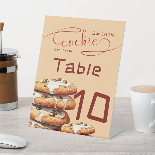 Cute Little Cookie Baby Shower Table Numbers Sockelschild (In SItu)