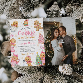 Cute Little Cookie Christmas Baby Shower Photo Einladung