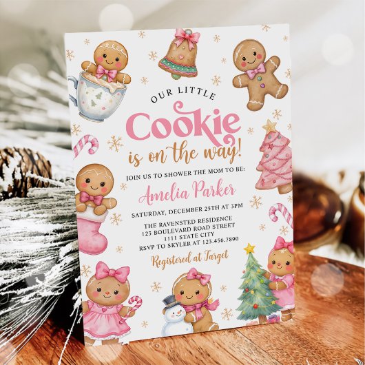 Cute Little Cookie Winter Christmas Baby Shower Einladung