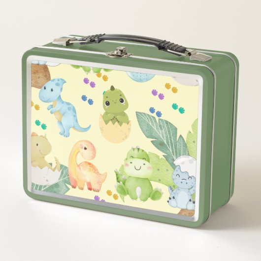 Cute Little Dino Metall Brotdose (Vorderseite)