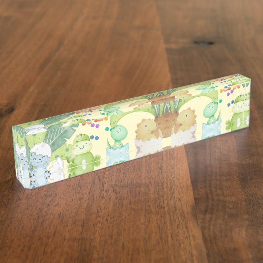 Cute Little Dino Namensplakette (Seite)