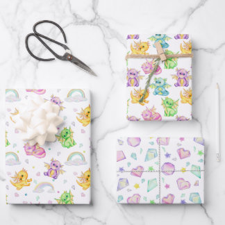 Cute Little Dragon - Wrapping Paper Geschenkpapier Set