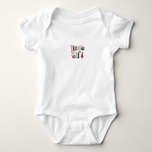 Cute Little Elf Christmas Quote Baby Strampler (Vorderseite)