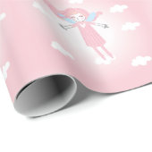 Cute little fairy in pink geschenkpapier (Rolleneckpunkt)