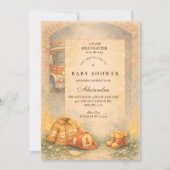 Cute Little Firefighter Baby Shower Einladung (Vorderseite)