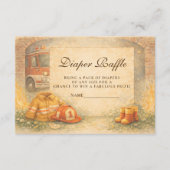 Cute Little Firefighter Diapper Raffle Begleitkarte (Vorderseite)