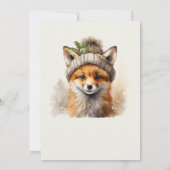 Cute Little Fox Christmas Greetings Card Einladung (Rückseite)