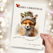 Cute Little Fox Christmas Greetings Card Einladung