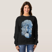 Cute little fox flowers clouds spring retro sweatshirt (Vorne ganz)